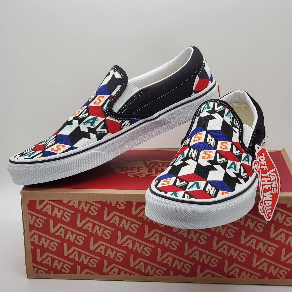 Van's Classic Slip-on Checker Cube Sneaker Shoes Sz 10 Mens New - Picture 2 of 6